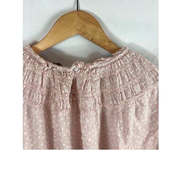 Falls Creek Mock Neck Clip Dot Blouse Pink Size XL - Picture 5 of 6